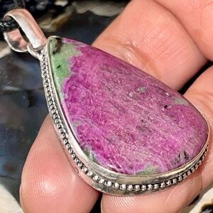 Anyolite Ruby Zoisite Pendant 2”